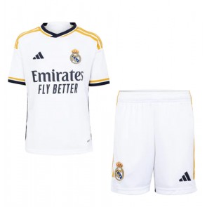 Real Madrid kläder Barn 2023-24 Hemmatröja Kortärmad (+ korta byxor)